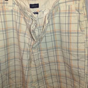 Izod Checkered Shorts in Blue and Orange